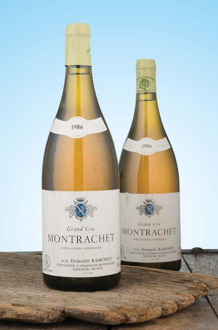 Montrachet 2008 Domaine Ramonet Côte de Beaune, grand cru Two labels slightly scuffed A highly expressive and radiant nose...acacia blossom...discreet amount of wood.