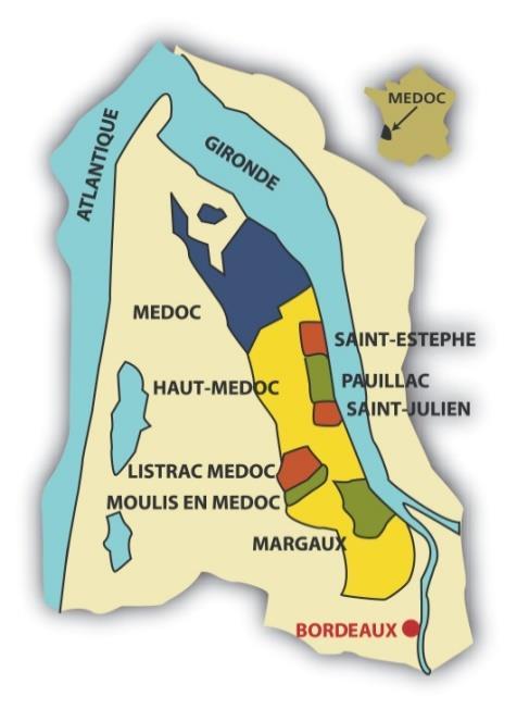 MÉDOC COMMUNES AC Margaux AC Saint-Estèphe Largest commune 1400ha, 5 villages 21 Chateaux included in 1855 classification Garonne gravel along the river edge 5 Chateaux included in 1855