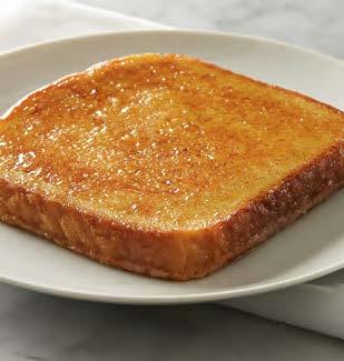 25 oz Egg battered French toast with a delicious cinnamon glaze. 144/2.9 oz 144/2.9 oz 144/1.5 oz 100% whole-grain bread dipped in egg batter, then baked and coated with a sweet cinnamon glaze.