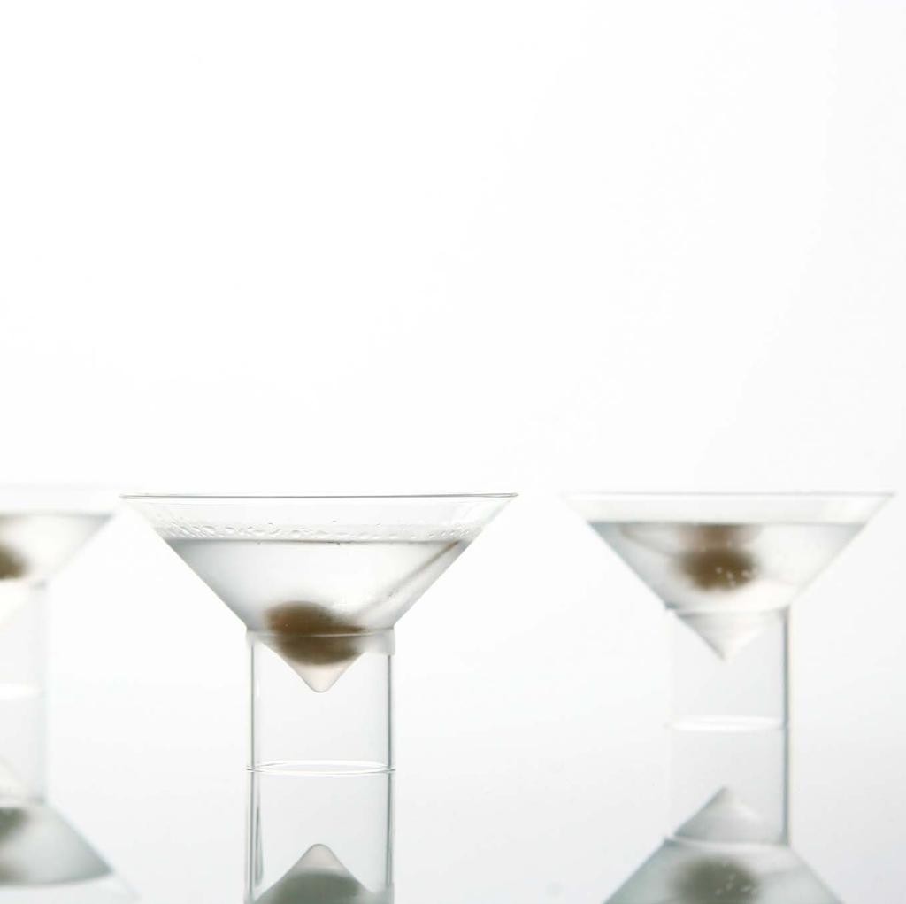 float martini glasses harmonize with the aesthetics of the float collection, while preserving the