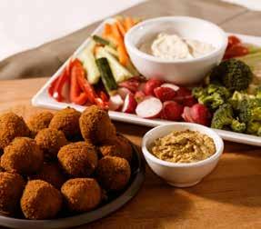 A ppetizers 3 organic croquette balls with organic mustard Crudités: