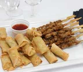 Sate, mini spring roll with chili sauce 50,95 per