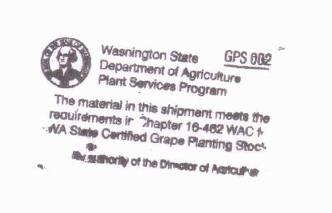 Out of state shipments need a Phytosanitary Certificate and a tag or stamp that shows