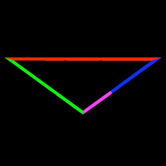 The Pentagram Figure : Left: the Pentagram each colored line segment is in golden ratio to the next smaller colored line segment. Right: the Pentacle (a pentagram inscribed inside a circle.