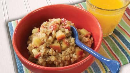 1 cup quick cooking oats 3. Stir and let cool for 1 large apple, cored and cut 1 minute before serving.