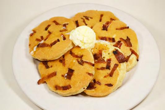 99 Bacon PC Signature Our special thick cut bacon stuffed into pancakes. Served with whipped butter 9.99 Silver Dollar Pancakes 12 Dollar Cakes. We keep the Change 7.