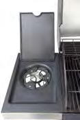 Height-adjustable level: charcoal/ heat up and down Easy-cleaning system: practical grease tray on
