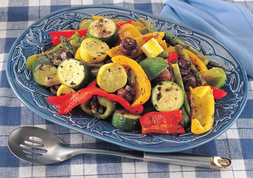 roasted vegetables A colorful blend of fresh, crisp in-season vegetables that are roasted and seasoned to
