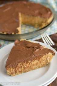No Bake Peanut Butter Twix Pie Is there anything better than peanut butter and chocolate?