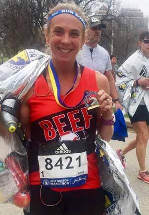 Tammy Bogle of Austin, Texas, was the first female finisher for Team Beef, finishing in 3:22:39. The average finish time for the Team Beef runners was 3:40:10.
