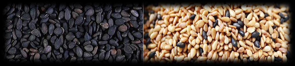 4 - Black Black are similar to the more common white sesame seeds. Black sesame seeds are not hulled, which exposes their true seed colour.