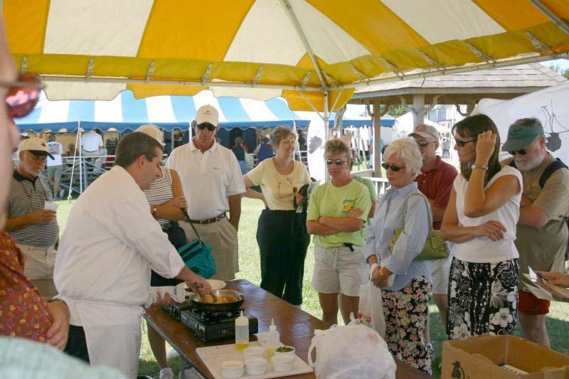 The Carteret Catch booth featured demonstrations by county fishermen and local chefs