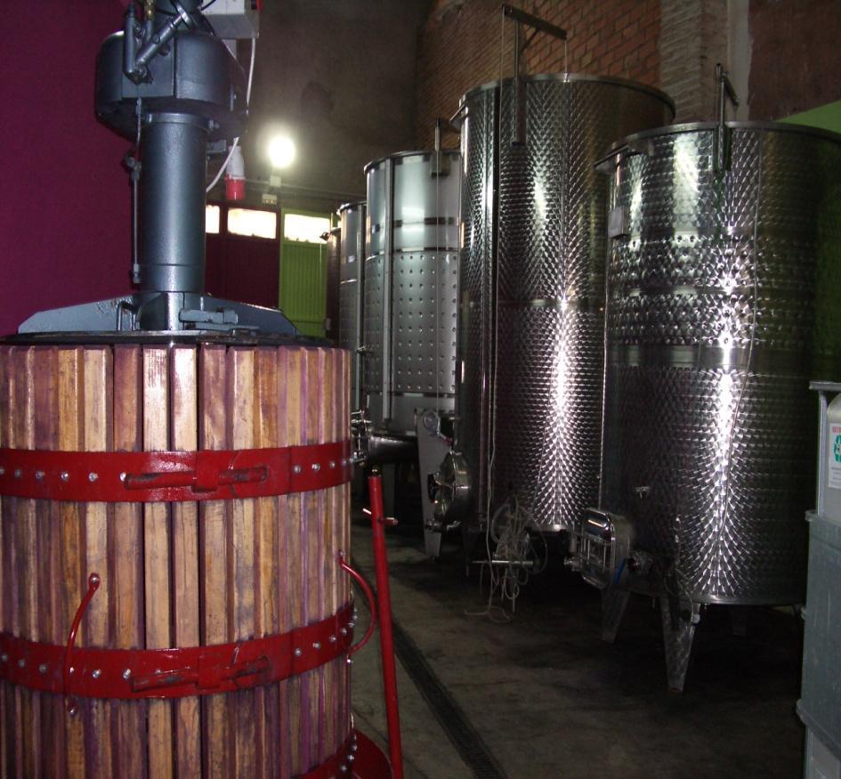 Oaky traditional pressing machine is used to preserve the quality and identity of the wine.