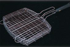 SHISH KABOB BASKETS #K14208 Set of 2. Non-stick finish with rosewood stained handle.