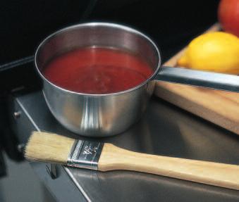 Set includes 5" pot and 10" basting brush.