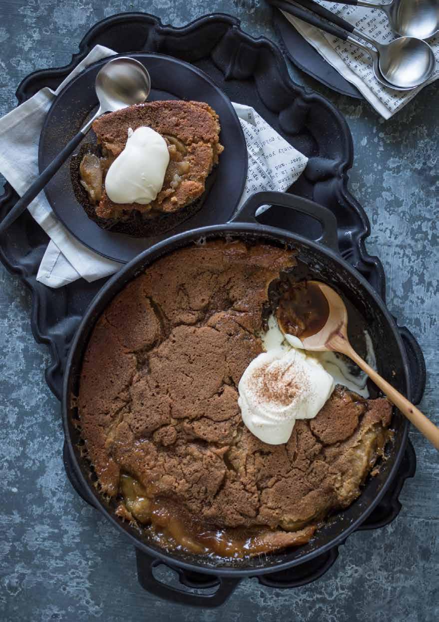Spicy Ginger & Apple Self Saucing Pudding SERVES: 8 PREP: 20 MIN COOK: 55 MIN DIFFICULTY: EASY Arm yourself with a spoon and a bowl of this comforting pudding.