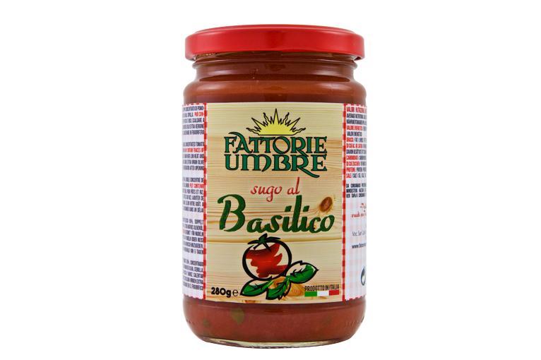 Tomato and Basil Sauce 280 gr. Allergens (2003/89/CE directive): Tomato pulp (85%), double concentrated tomato paste (8%), sugar, salt, basil (1%), extra virgin olive oil, onion.