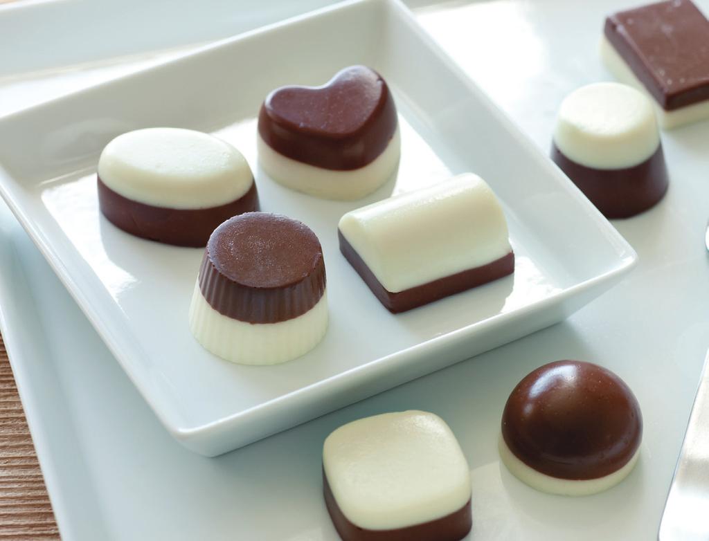 Double Chocolate Gelatin This gelatin chocolate has a velvety smoothness in the mouth and melts just like fresh chocolate. (Silicone trayassorted chocolates, about one set) Milk chocolate gelatin A.