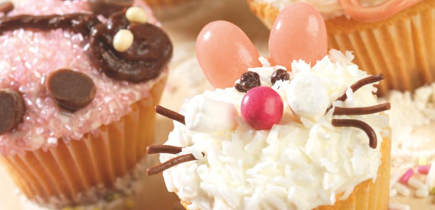 Animal Theme Cat Fruit shoestring laces Small marshmallows Chocolate chips Ice your cupcake using a pallet knife or normal knife. Use 3 chocolate chips, 1 for the nose and 2 for the eyes.