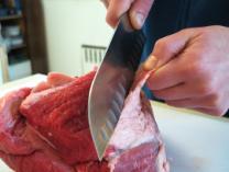 Trim and discard all the fat from the meat.