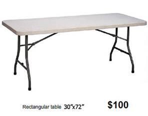 TBL 001 Rectangular Table 30" x