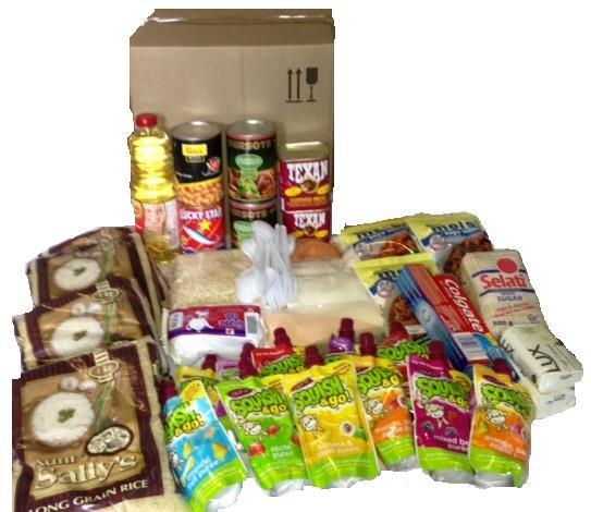 Refugee Parcel: RP024 2 week Family food parcel (Comprehensive with Hygiene items).