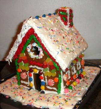 To decorate the gingerbread house Ingredients and supplies: Gum drops, M&M's Life savers Other hard