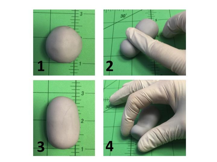 Princess: The Body To make the body from the ball of gray sugar paste, roll a sausage a shape (image 1, 3).