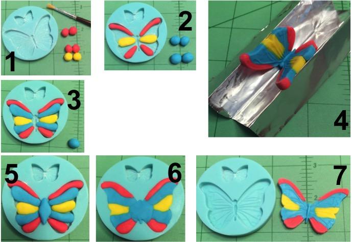 Cheeky: Butterfly To make the butterfly we are using a silicone mold and different colors of sugar paste.
