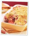 Fruit Crumble 200g Fruit 75g Sugar 50g Flour 25g Butter 1. Light oven 190 C/gas 5 2. Put flour and butter into mixing bowl and rub in. 3. Stir in 50g of sugar. 4. Prepare fruit and put into container.