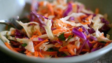Coleslaw ¼ White cabbage 1 Carrot 1 Small onion 30ml Mayonnaise. 1. Shred the cabbage into thin strips.