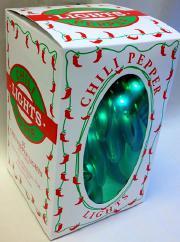5 volt bulbs. Minimum Order of 12. Item number: 6B Green Lights Our famous chili pepper lights come as a 35 light set and chili covers.