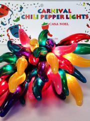 Carnival Lights Red/Green/Yellow/Purple/Pink/Turquoise. Our famous chili pepper lights come as a 35 light set and chili covers.