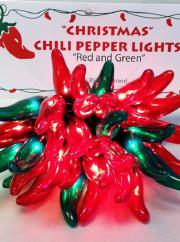 Item number: 6CAR Christmas Lights Red/Green. Our famous chili pepper lights come as a 35 light set and chili covers. The set has end-to-end connectors so you can create a continuous string!
