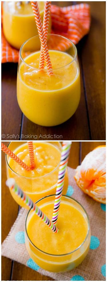 TOTALLY TROPICAL 1 cup mango chunks ½ cup fresh pineapple chunks 1 cup coconut milk 1 banana,