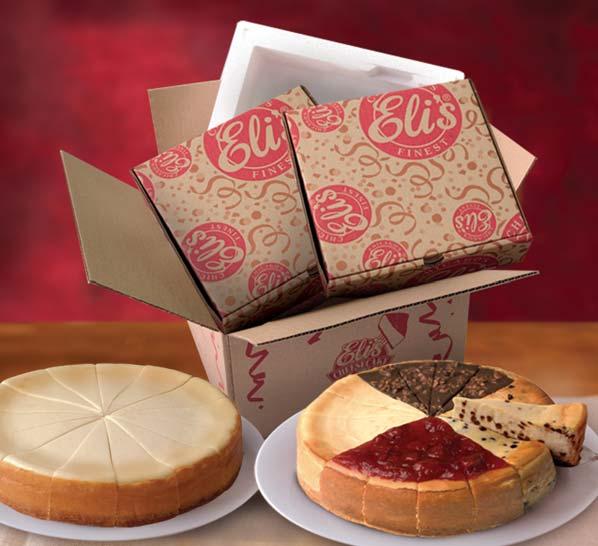 9" Strawberry Cheesecake & 9" Original Sampler $72.95 Each cake is Pre-cut, Serves 32 BEST OF ELI S GIFT PACK When your gift calls for the best of everything Eli s, this is it!