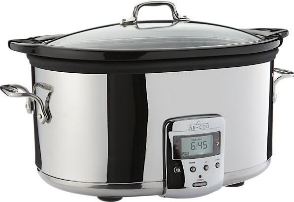 Slow Cooker Consists of a liner and shell. The liner is made of crockery, enameled steel or non-stick steel and slips into the shell.