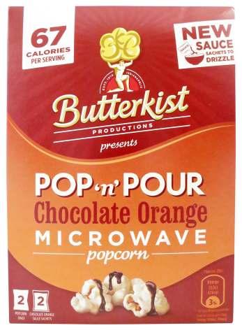 Butterkist Pop N Pour Microwave : Chocolate Orange Tangerine Confectionery United Kingdom Event Date: Jun 2014 Price: US 3.70 EURO 2.