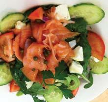 9 Tuna (G) - Mixed salad w tuna, tomato, 16.9 cucumber & olives Salmon (G) - Avocado, brie, smoked salmon & capers 21.