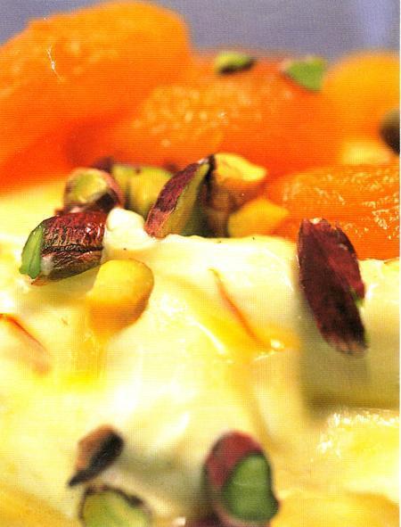 Shrikand with Poached Cardamom Apricots Cooking time: 10 minutes Serves 4 2x 500g pots of natural yoghurt or Greek yoghurt 2 tbsp milk Pinch of saffron 100g icing sugar, plus extra if needed 50g