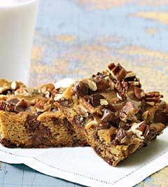 September Sweet & Salty Chewy Pecan Bars Last-minute after-school treats are needed?