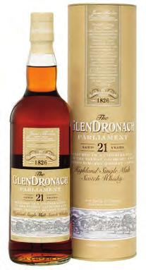 GLENDRONACH 21 YEAR OLD PARLIAMENT Resolute flavours of fine Oloroso sherry and bitter chocolate sauce spread liberally over homemade plum pudding are evident in