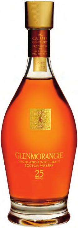 GLENMORANGIE THE QUARTER CENTURY This is the rarest and oldest member of the Glenmorangie family, matured in American white oak, Oloroso sherry casks and French Burgundy casks.