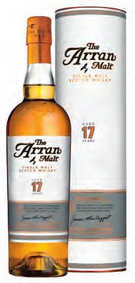 OTHER REGIONS ARRAN 17 YEAR OLD LIMITED EDITION Aromas of rich, warm spices with candied citrus peel, mandarin and golden syrup invite you to the first sip.