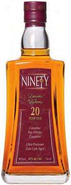CANADIAN WHISKY CENTURY DISTILLERS NINETY 20 YEAR OLD Highwood Distillers has made large volumes of Canadian whisky since 1974.