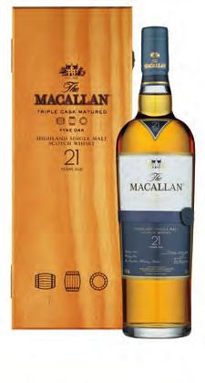 MACALLAN TRIPLE CASE MATURED FINE OAK 21 YEAR OLD Light amber in colour, this Macallan is intense and rich with a hint of vanilla and passion fruit on the nose.