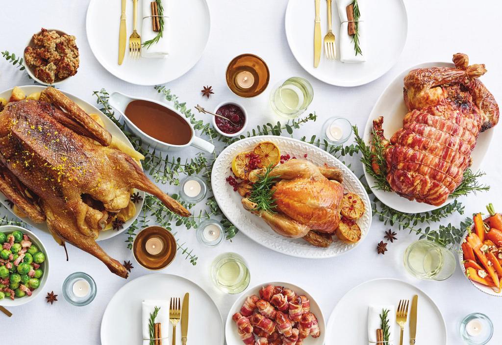 Christmas Day Feasting Enjoy a traditional Christmas with free range ducks and geese from Darren and Elaine Williams farm in the Wye Valley, free range chickens from Herefordshire farmer, Stuart Mee,