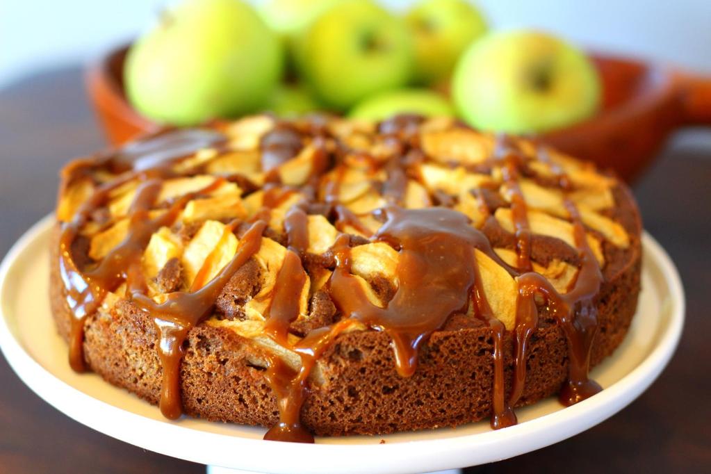 CARAMEL APPLE CAKE This spice-infused apple cake makes a beautiful