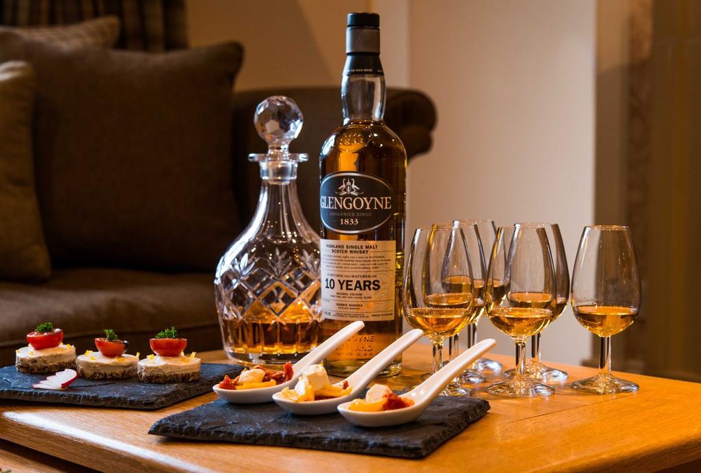 THE GLENGOYNE NOSING PANEL AND CHEF JUSTIN have created a menu around these whiskies.