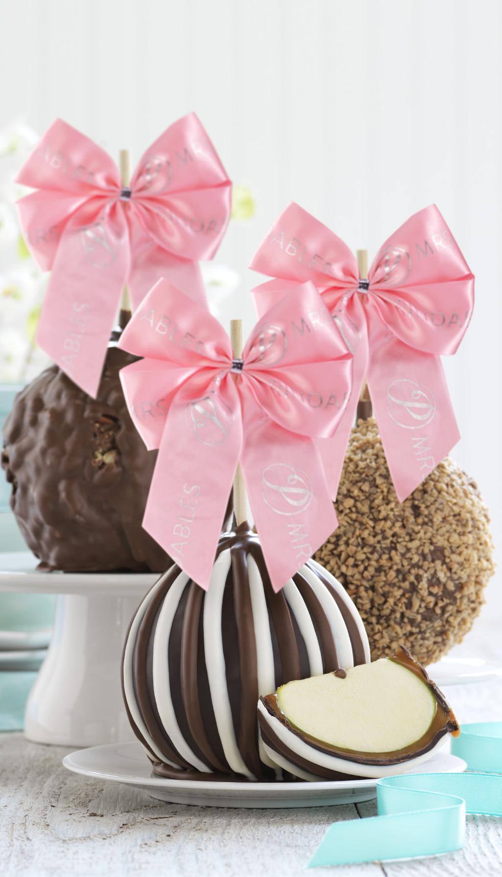 Sweet Spring Jumbo Caramel Apples Our Gourmet Jumbo Caramel Apples are dressed in Spring bows and ready to share.